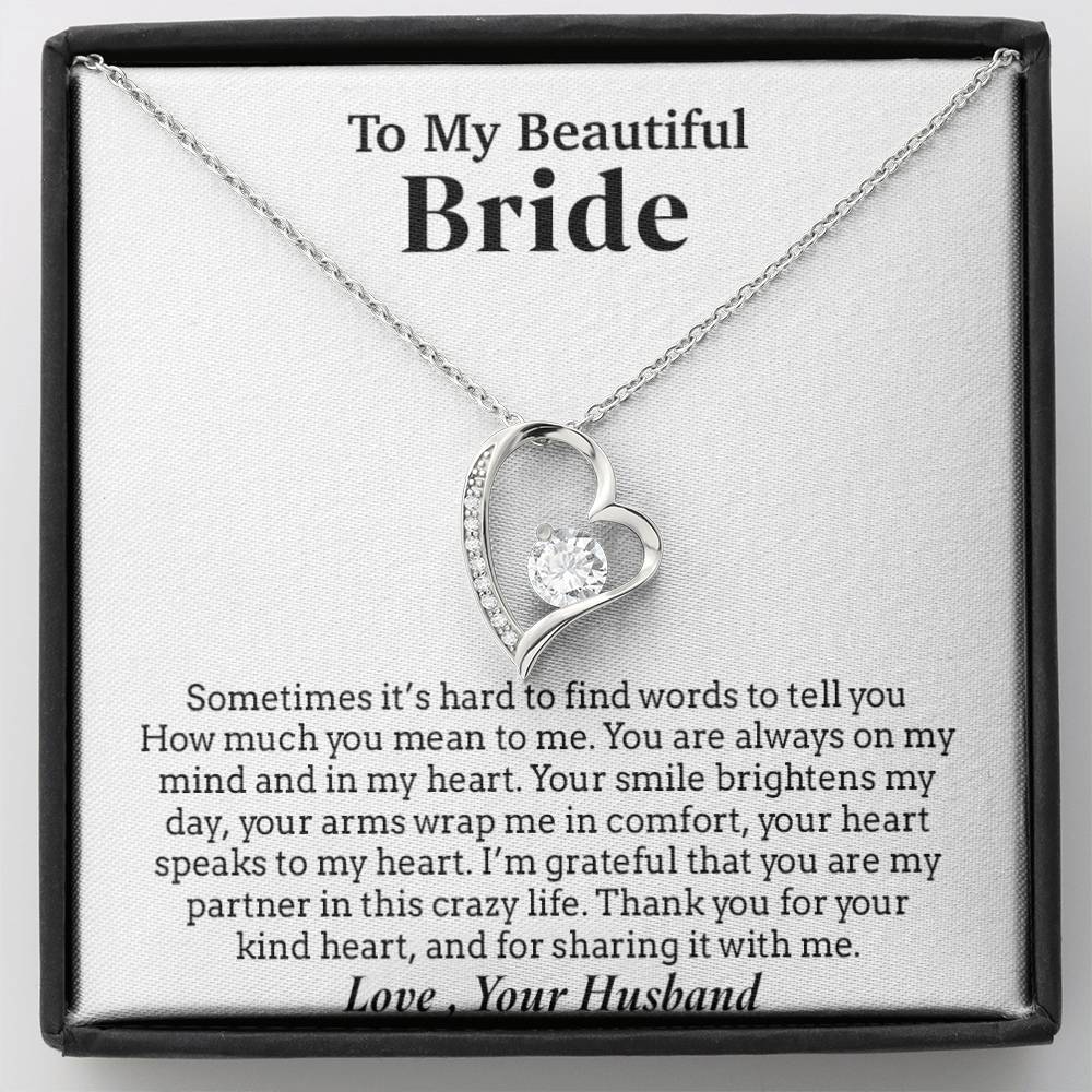 To My Beautiful Bride Necklace,Bride Wedding Necklace, Gift For Bride, Wedding Gift