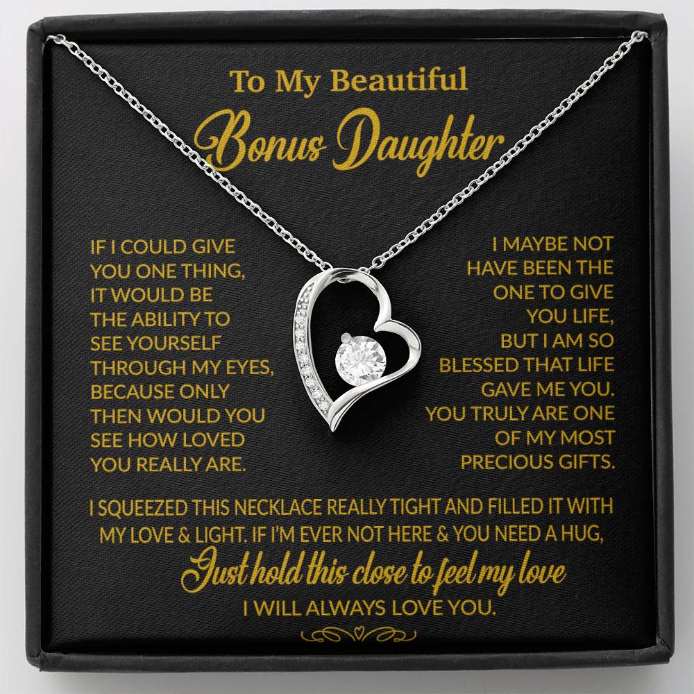 To My Bonus Daughter Necklace, Gift for Bonus Daughter, Step Daughter Birthday 1_10_Gold