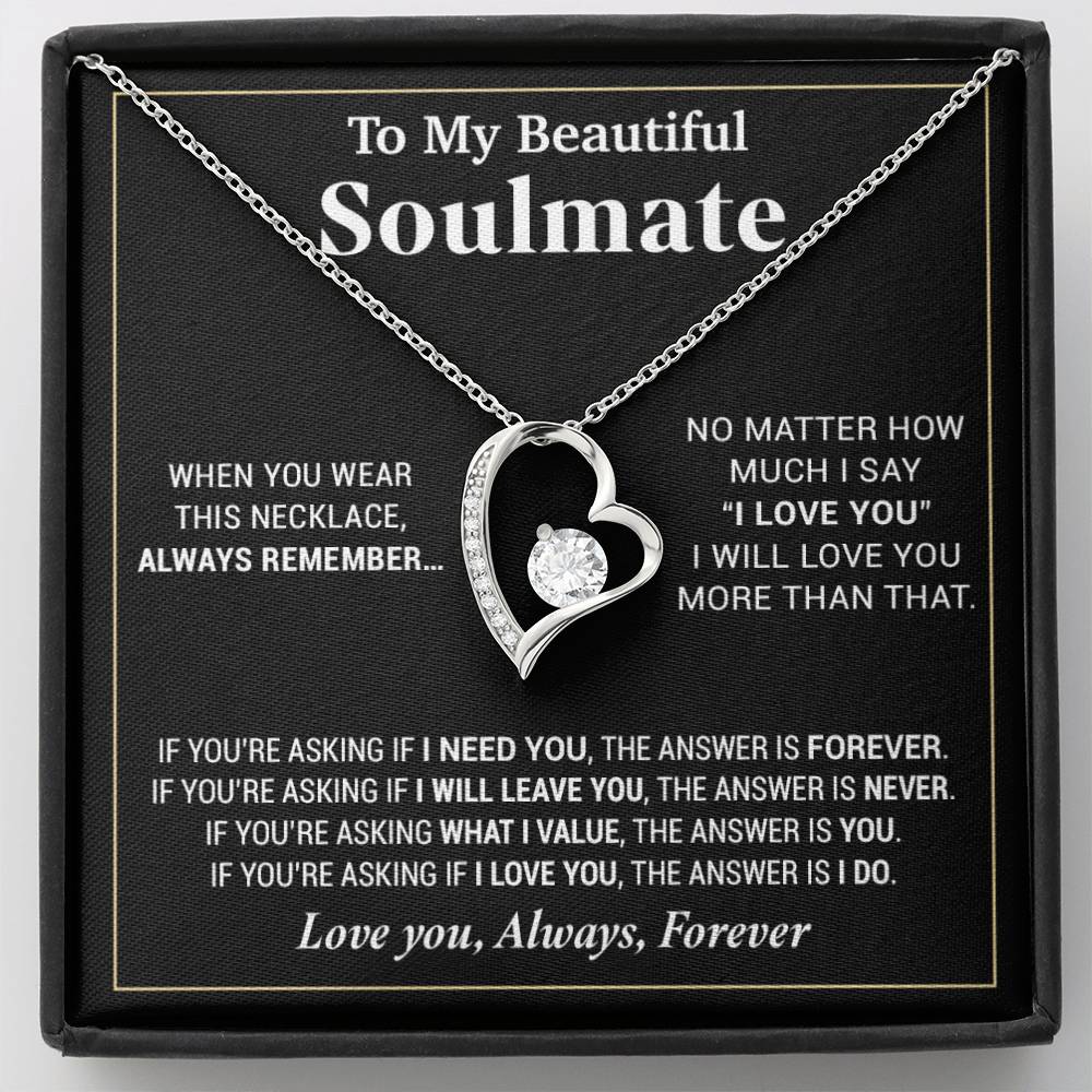 To My Beautiful Soulmate Necklace, Gifts For Girlfriend, Necklace For Girlfriend, Girlfriend Birthday Gift, Gift For Her