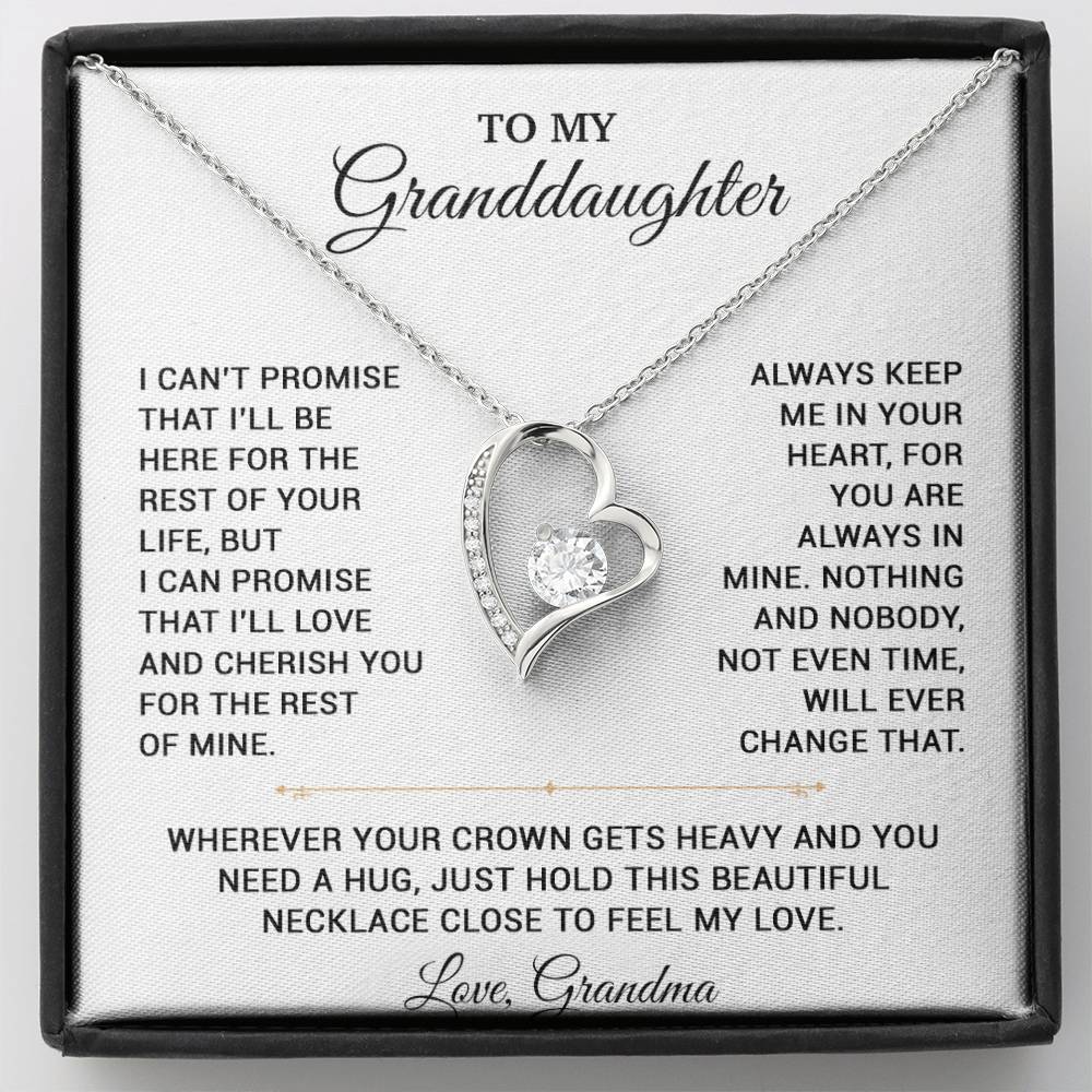 To My Granddaughter Necklace, Granddaughter Gift from Grandma, Christmas Gift 20_8_White