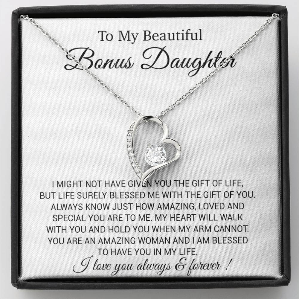 To My Bonus Daughter Necklace, Gift for Bonus Daughter, Step Daughter Birthday