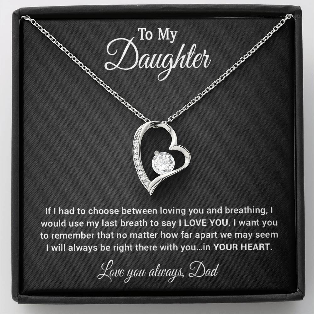 To My Daughter Necklace, Daughter Father Necklace, Daughter Gift from Dad 30_4_Black