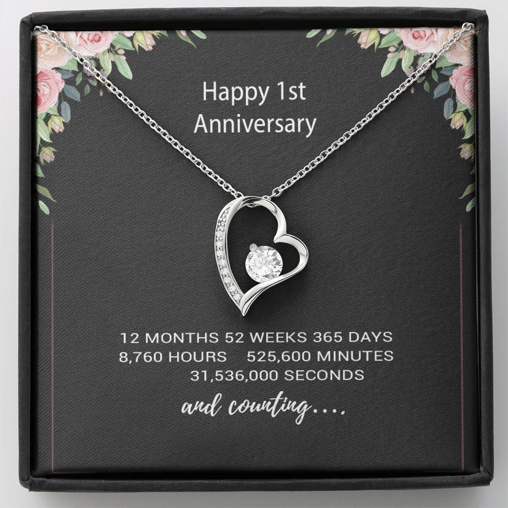 1 Year Anniversary Gift For Wife Necklace, Year Anniversary Gifts,Gift For Girlfriend