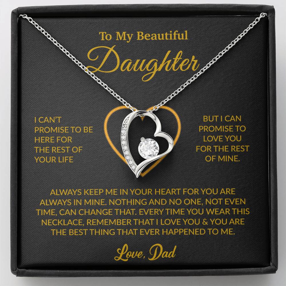 To My Daughter Necklace, Gift for Daughter from Dad, Father Daughter Necklace 6_6_Gold
