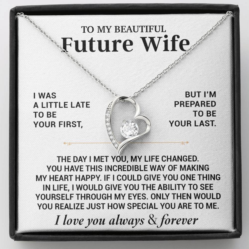 To My Beautiful Future Wife Necklace, Anniversary Birthday Christmas Gift for Her