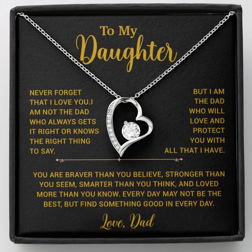 To My Daughter Necklace, Gift for Daughter from Dad, Father Daughter Necklace 2_6_Gold