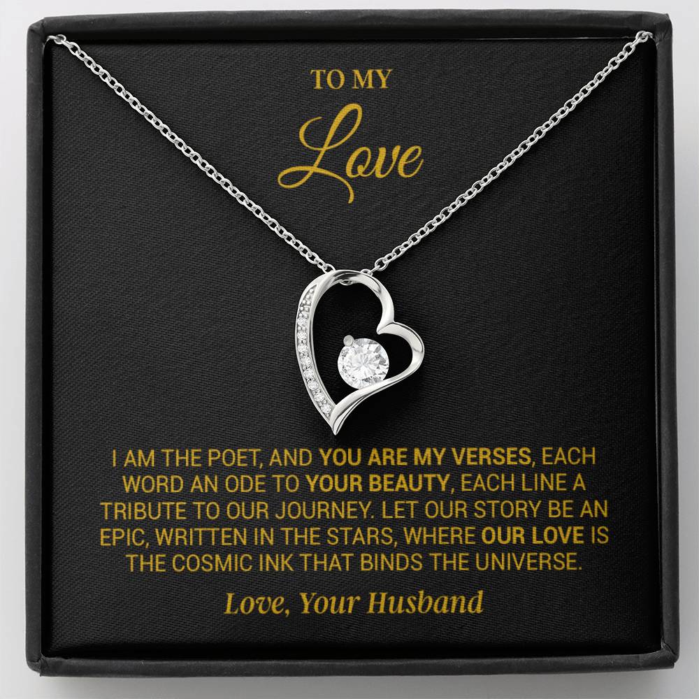 To My Beautiful Wife Necklace, Anniversary Gift, Valentine's Gift for Wife