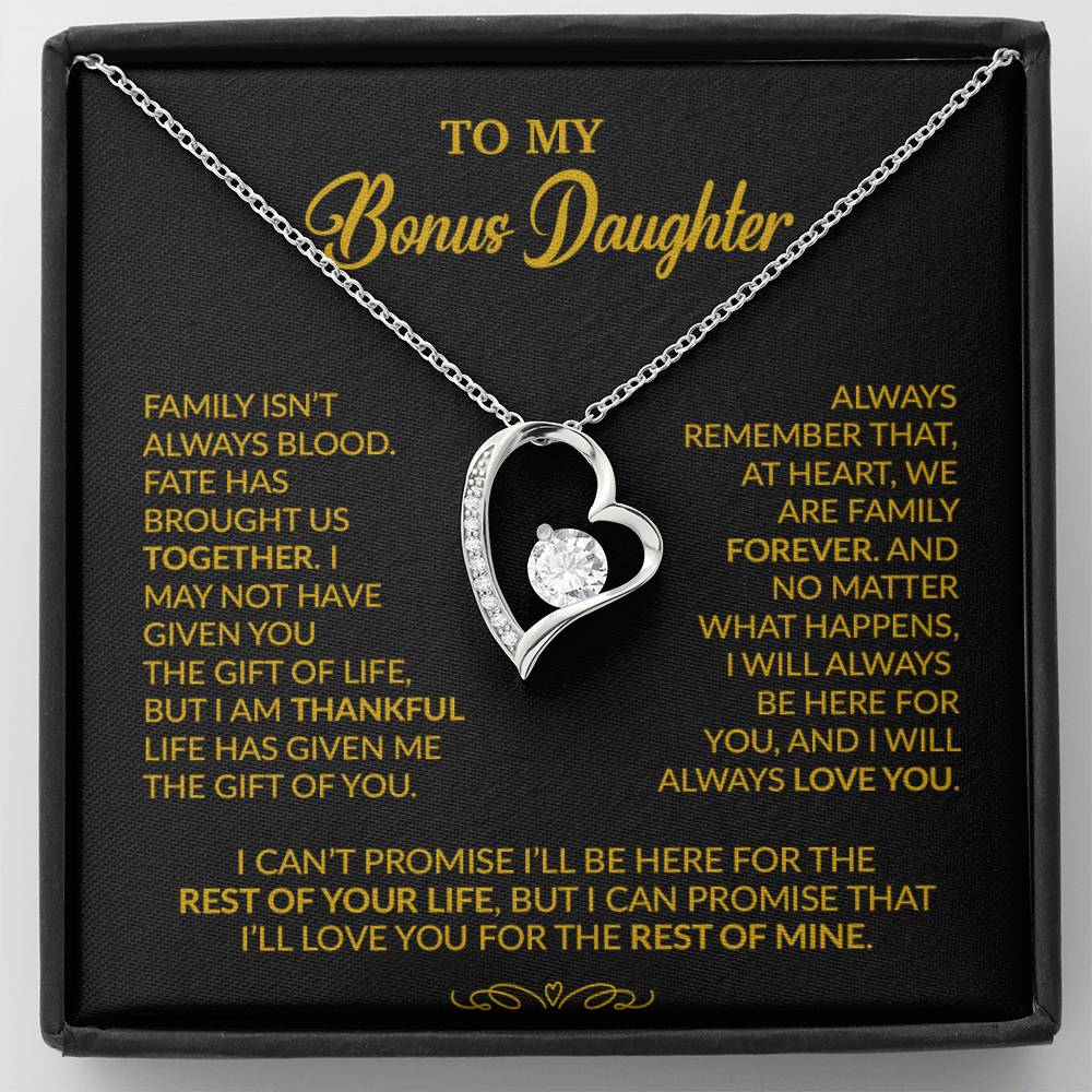 To My Bonus Daughter Necklace, Gift for Bonus Daughter, Step Daughter Birthday 30_9_Gold
