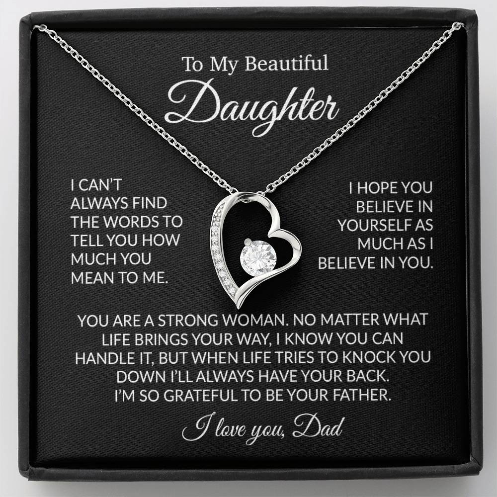 To My Daughter Necklace, Daughter Father Necklace, Daughter Gift From Dad 12_2 Black