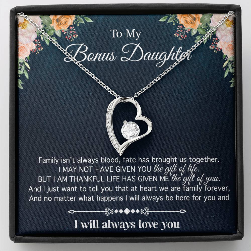 To My Bonus Daughter, Gift For Bonus Daughter Necklace, Step Daughter Necklace