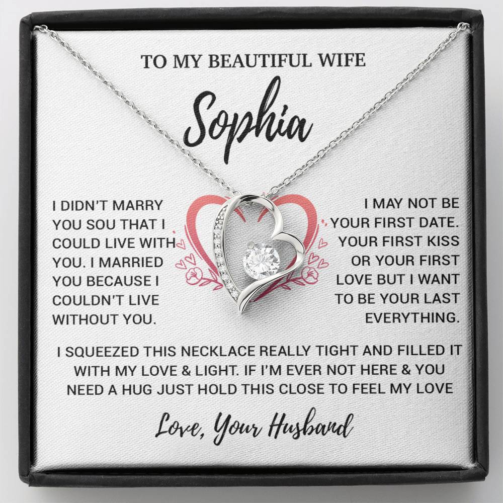 Custom To My Wife Necklace, Christmas Gifts For Women, Anniversary Gift For Wife