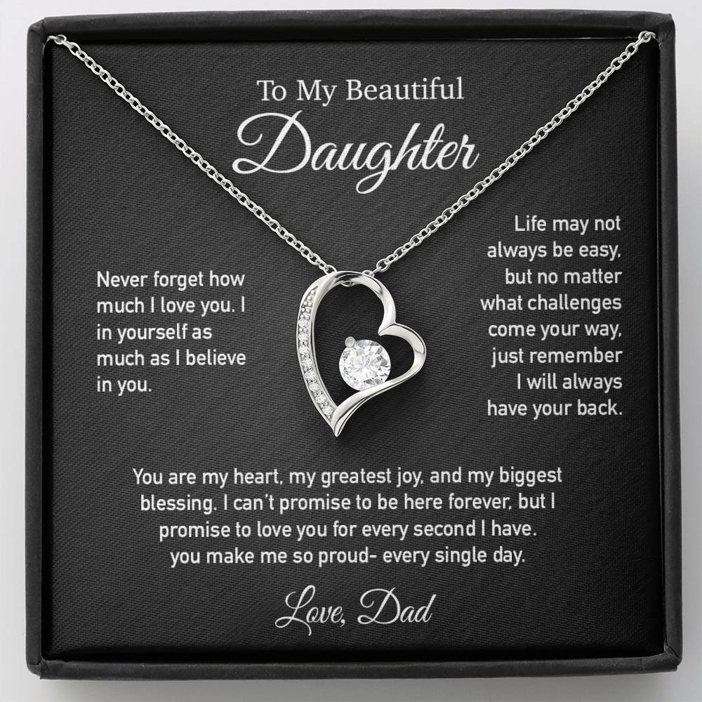 To My Daughter Necklace, Daughter Father Necklace, Daughter Gift From Dad 3_6_Black