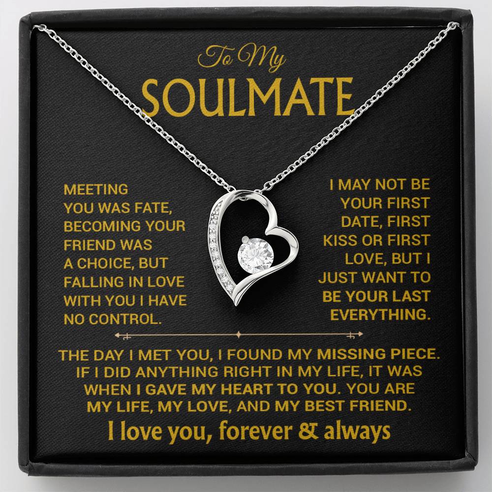To My Soulmate Necklace, Soulmate Gift, Gift For Girlfriend, Valentines Gift 6_12_Gold