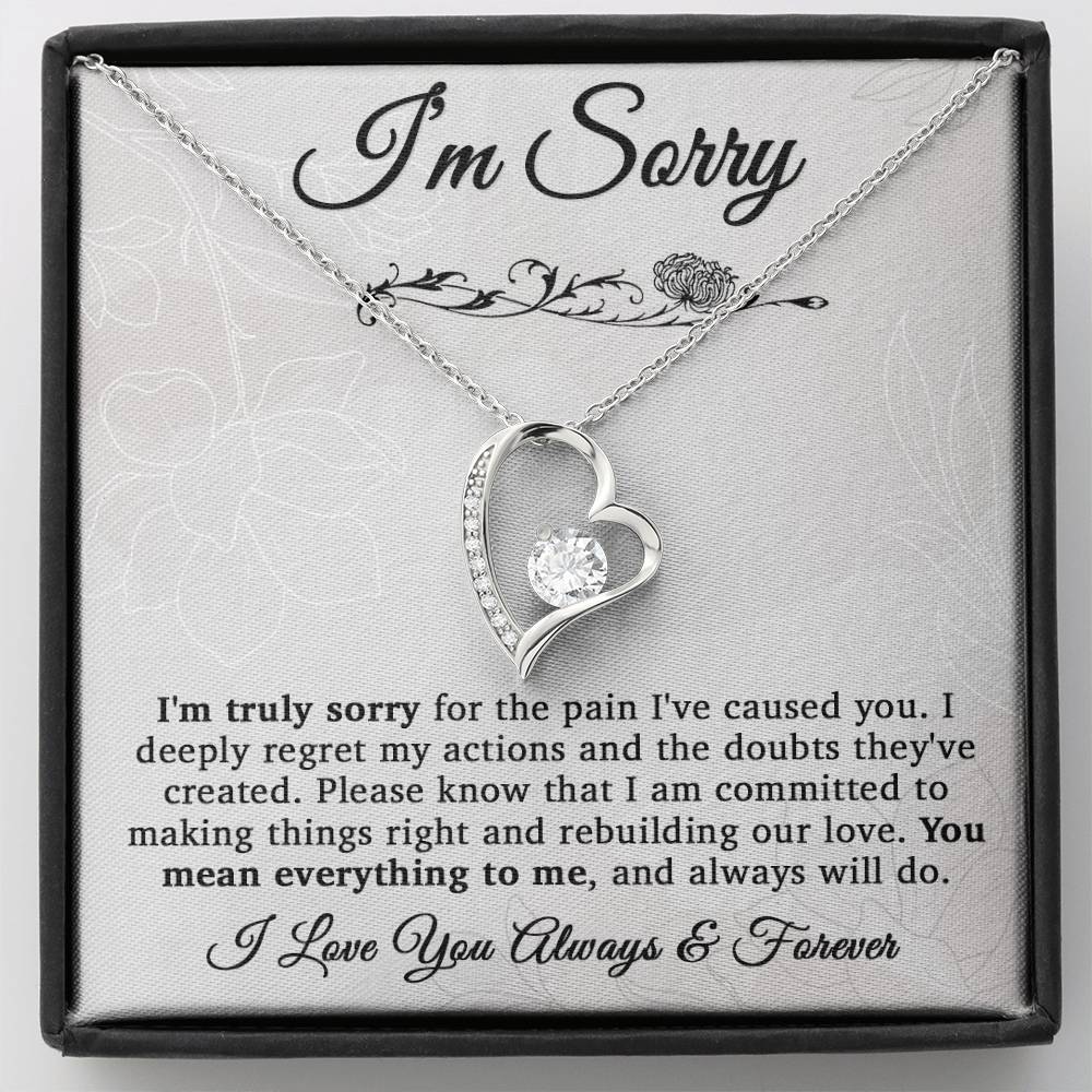 I'm Sorry Necklace For Wife, Apology Gift For Her, Forgiveness Gift