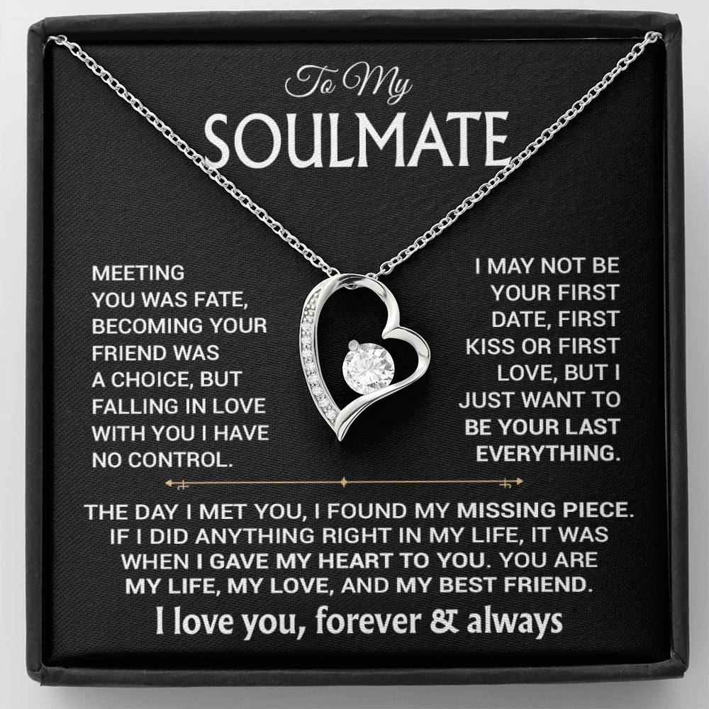 To My Soulmate Necklace, Soulmate Gift, Gift For Girlfriend, Valentines Gift 6_12_Black