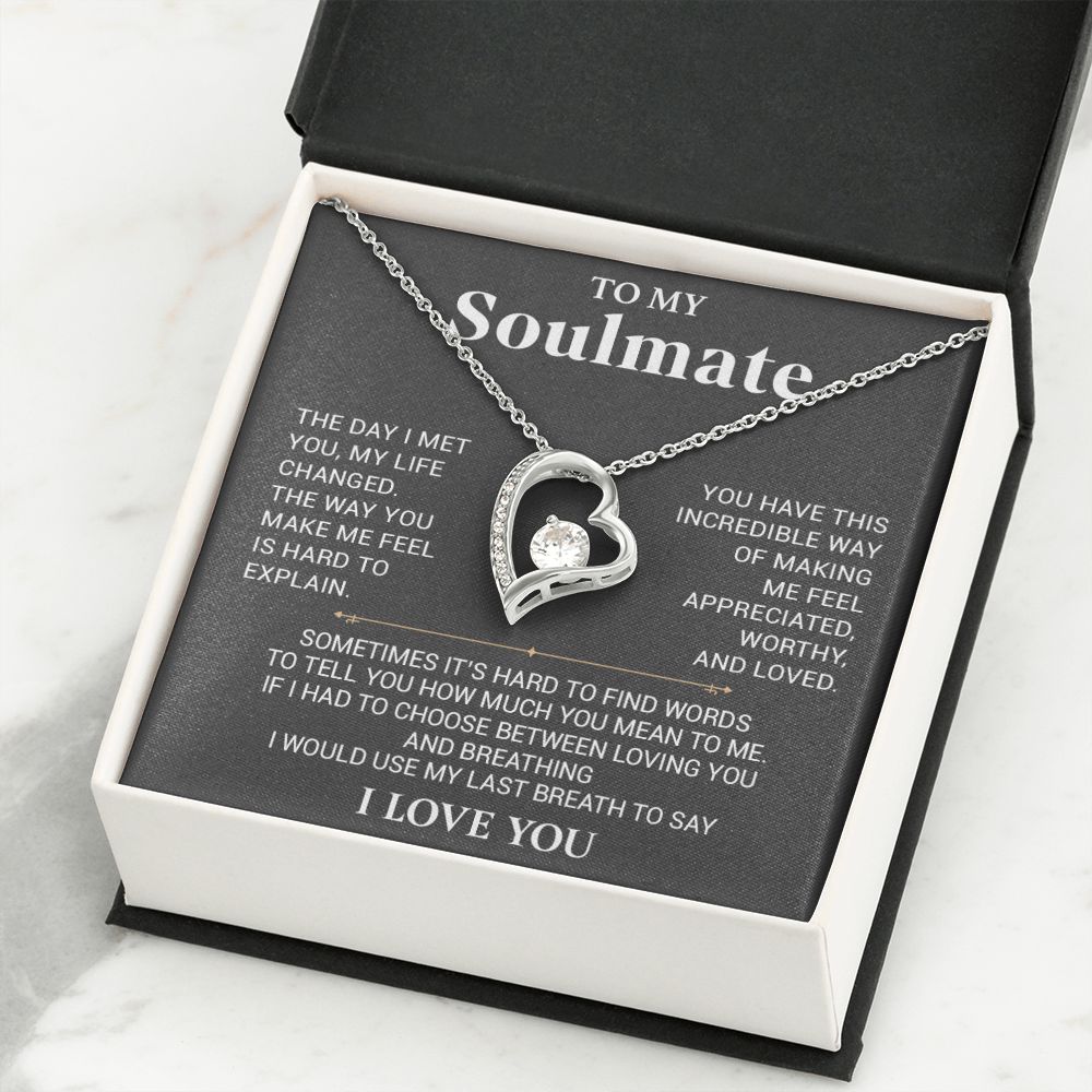 To My Soulmate Necklace, Anniversary Gift, Birthday Gift For Wife From Husband