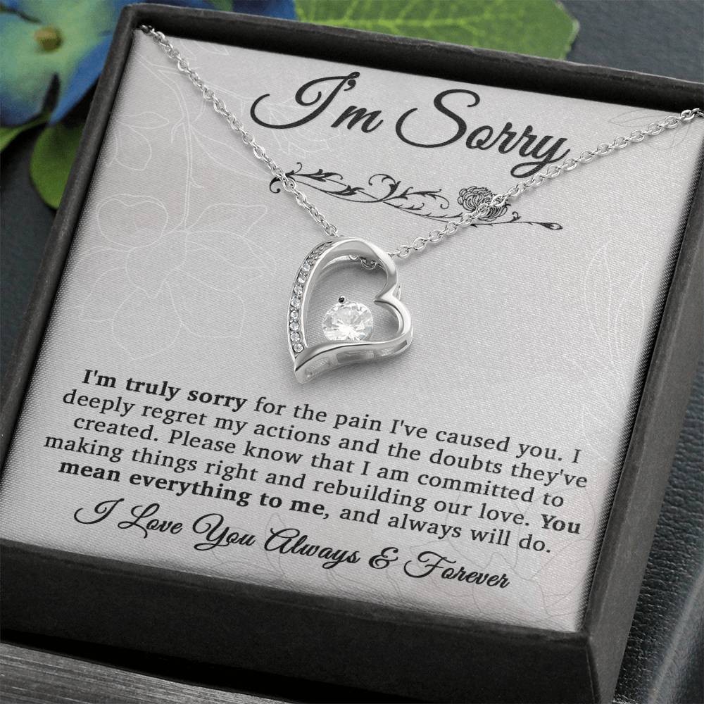 I'm Sorry Necklace For Wife, Apology Gift For Her, Forgiveness Gift