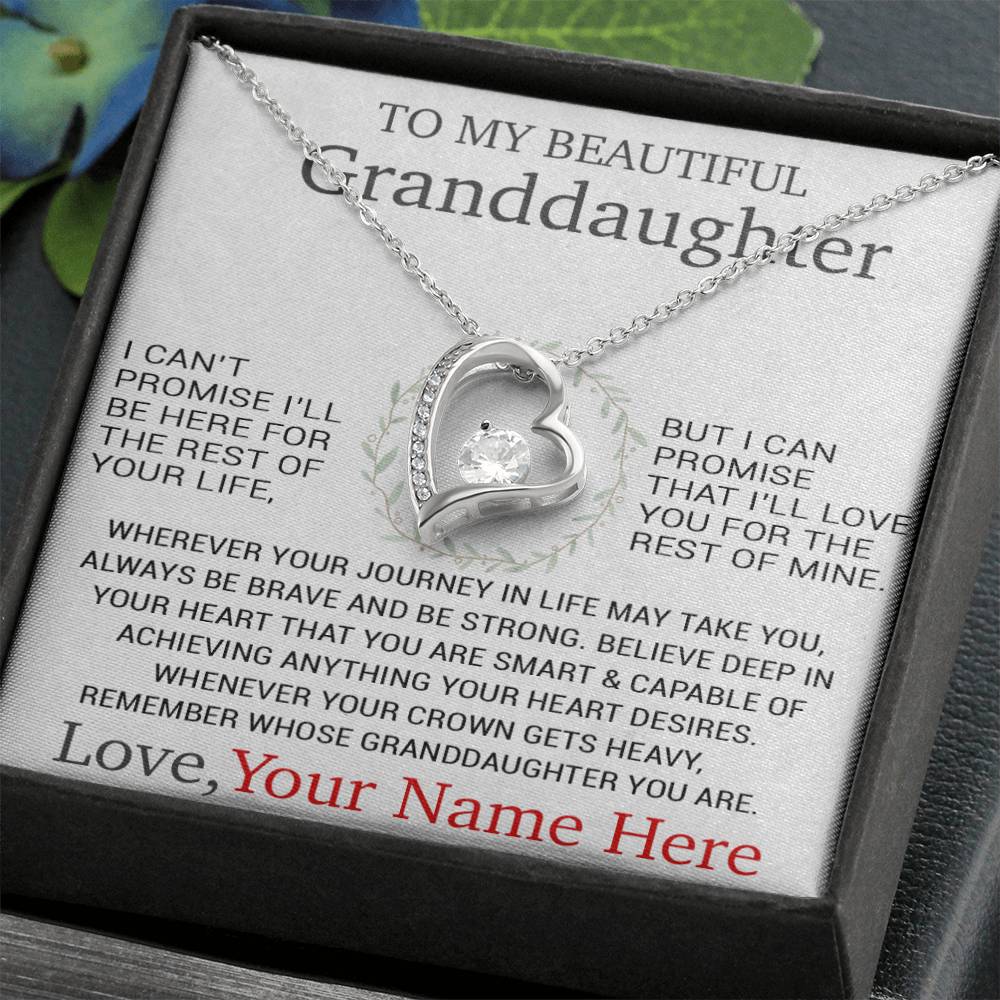 Custom To My Granddaughter Necklace, Birthday Gift For Granddaughter, Grandpa