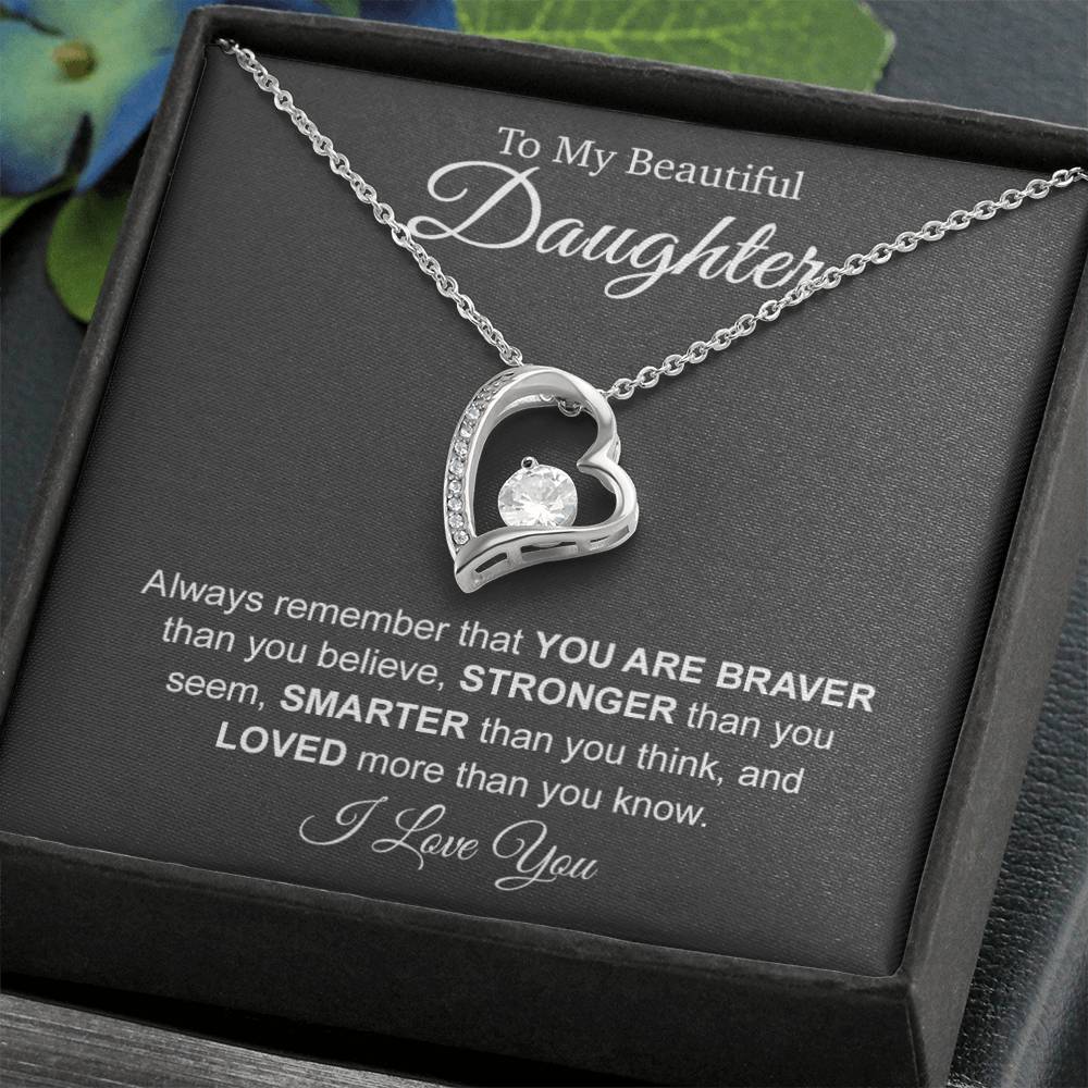 To My Beautiful Daughter Necklace, Necklace Gift for Daughter, Christmas Gift
