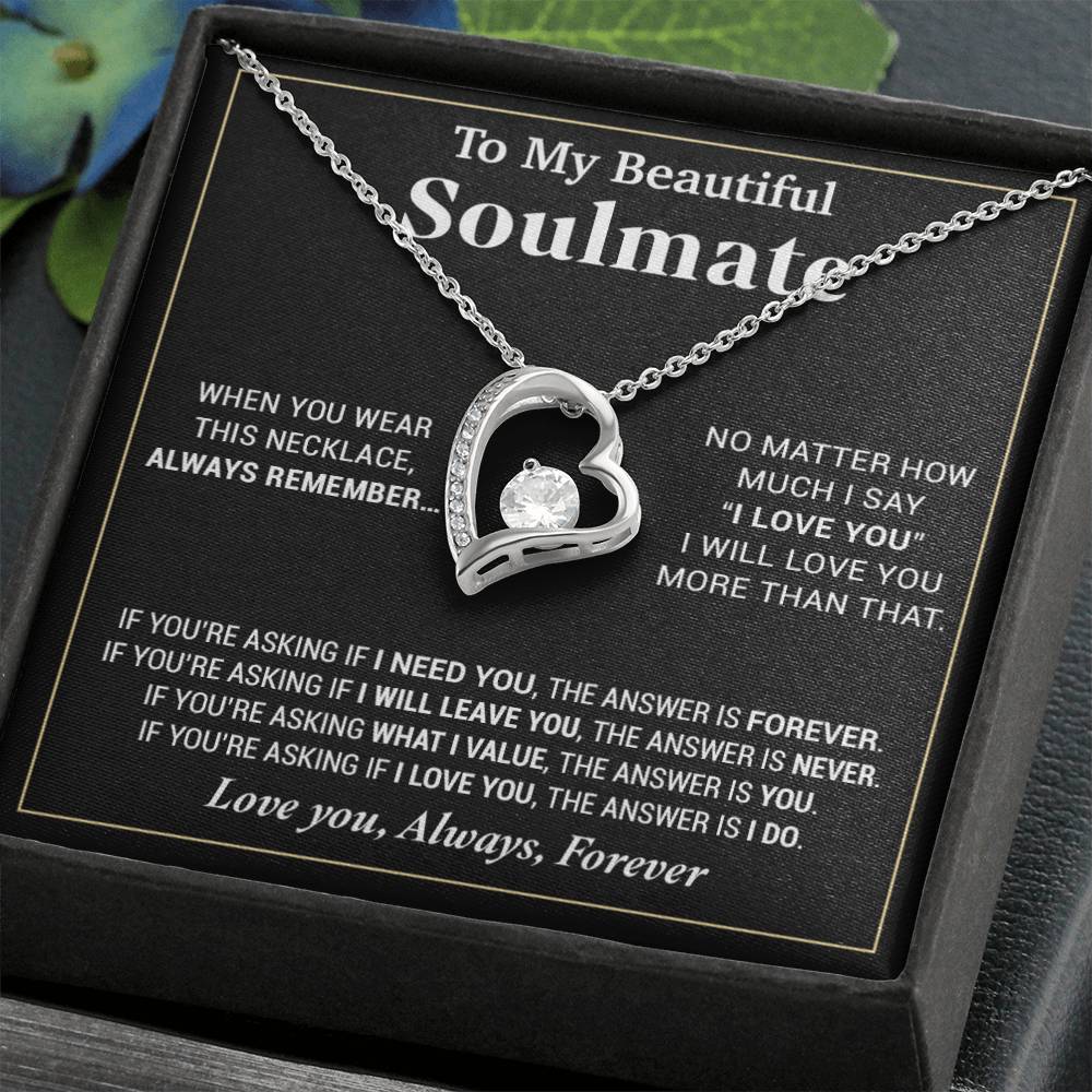 To My Beautiful Soulmate Necklace, Gifts For Girlfriend, Necklace For Girlfriend, Girlfriend Birthday Gift, Gift For Her