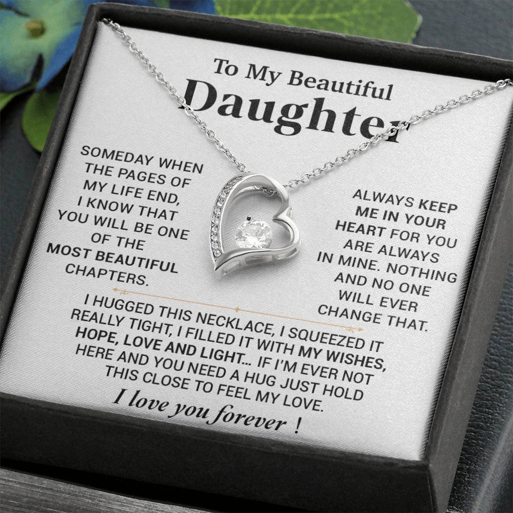 To My Beautiful Daughter Necklace, Gift for Daughter, Birthday Gift for Daughter