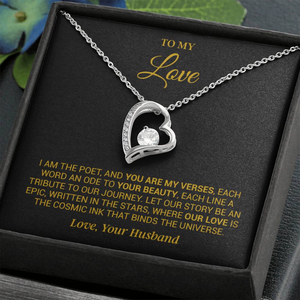 To My Beautiful Wife Necklace, Anniversary Gift, Valentine's Gift for Wife