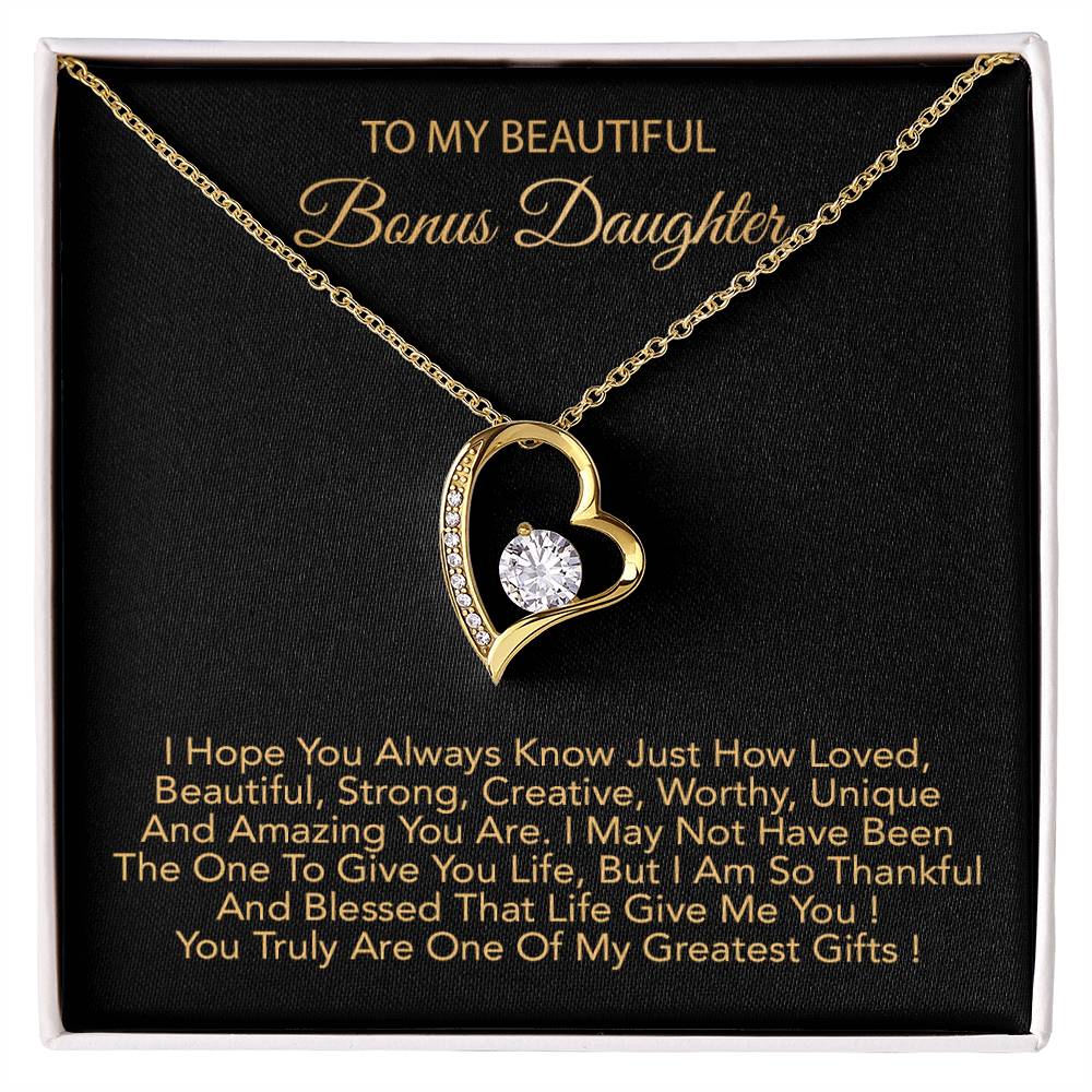 To My Bonus Daughter Necklace, Bonus Daughter Gifts From Stepdad, Step Daughter Gifts