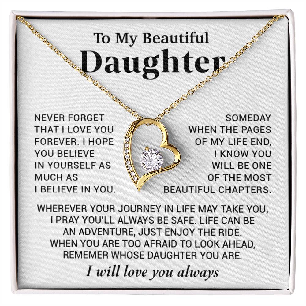 To My Beautiful Daughter Necklace, Sentimental Gift for Daughter From Mom