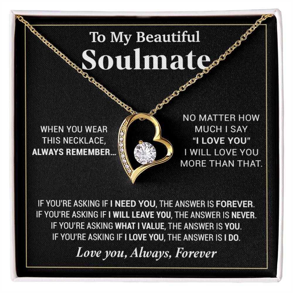 To My Beautiful Soulmate Necklace, Gifts For Girlfriend, Necklace For Girlfriend, Girlfriend Birthday Gift, Gift For Her