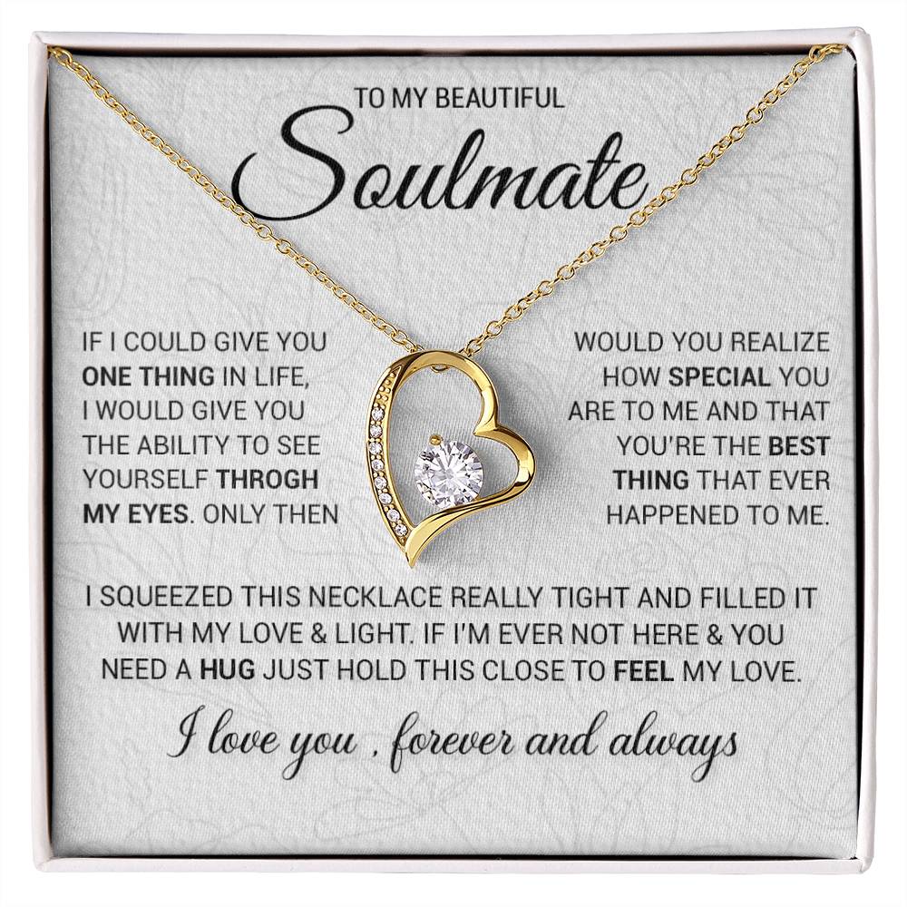 To My Beautiful Soulmate Necklace, Gift for Wife, Girlfriend, Anniversary Gift, Christmas Gift for Her, Birthday Gifts