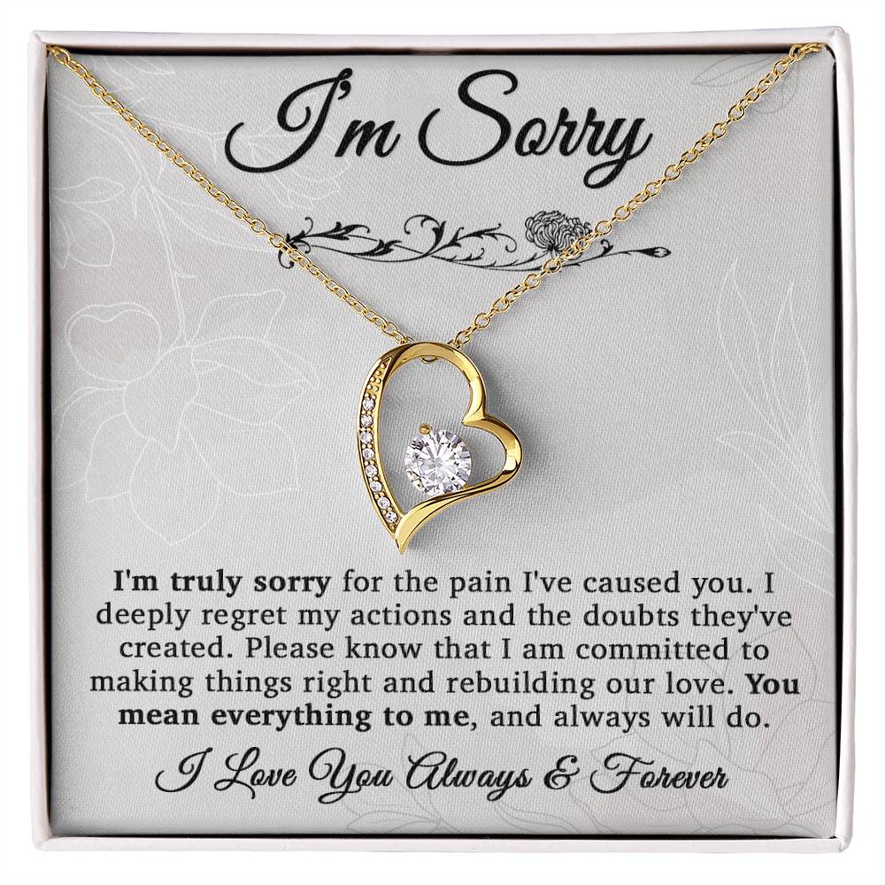 I'm Sorry Necklace For Wife, Apology Gift For Her, Forgiveness Gift