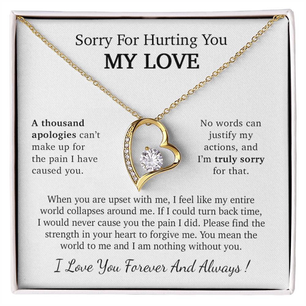 I'm Sorry Necklace Gift, Apology Gift For Her, Forgiveness Gift_White
