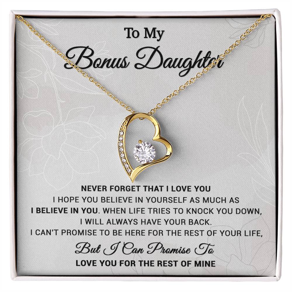 To My Bonus Daughter Necklace, Step Daughter Gift From Stepdad, Stepmom