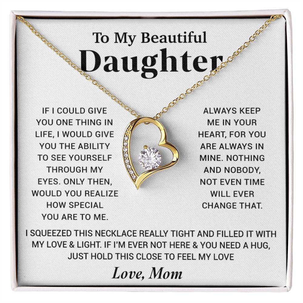 To My Beautiful Daughter Necklace, Gift for Daughter From Mom, Birthday Gift for Daughter