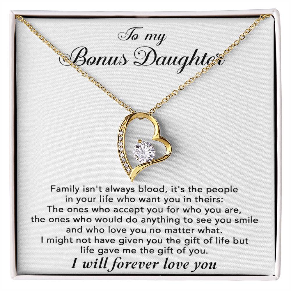 To My Bonus Daughter Necklace, Gift for Bonus Daughter, Step Daughter Birthday