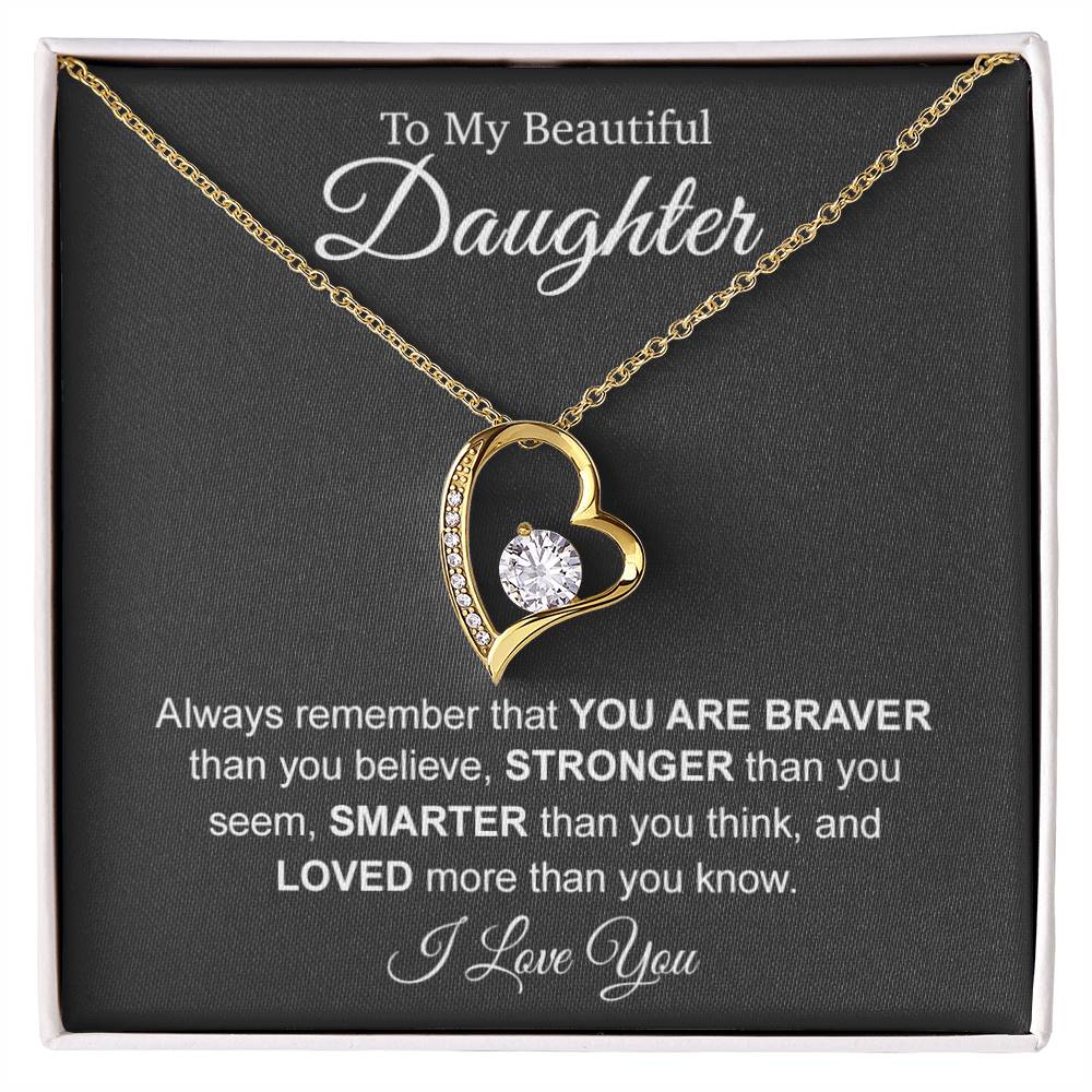 To My Beautiful Daughter Necklace, Necklace Gift for Daughter, Christmas Gift