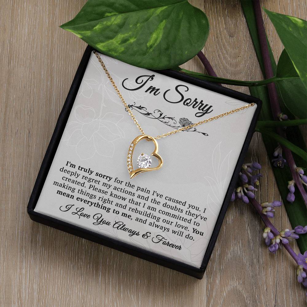 I'm Sorry Necklace For Wife, Apology Gift For Her, Forgiveness Gift