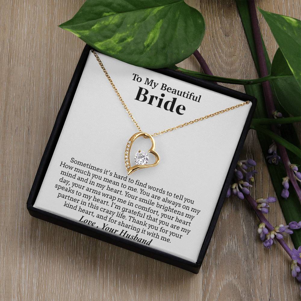 To My Beautiful Bride Necklace,Bride Wedding Necklace, Gift For Bride, Wedding Gift