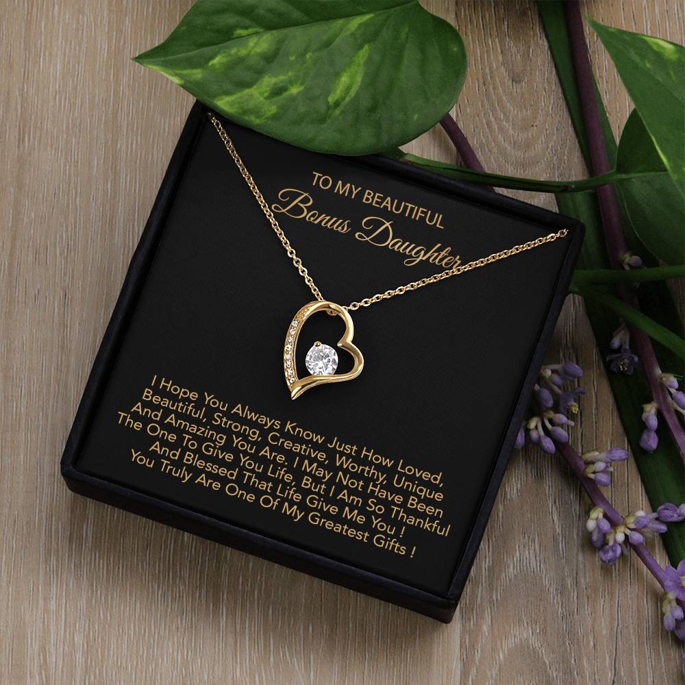 To My Bonus Daughter Necklace, Bonus Daughter Gifts From Stepdad, Step Daughter Gifts