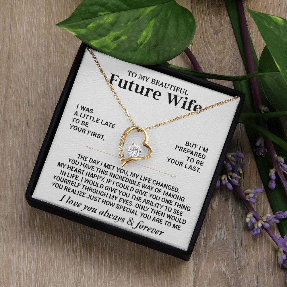 To My Beautiful Future Wife Necklace, Anniversary Birthday Christmas Gift for Her