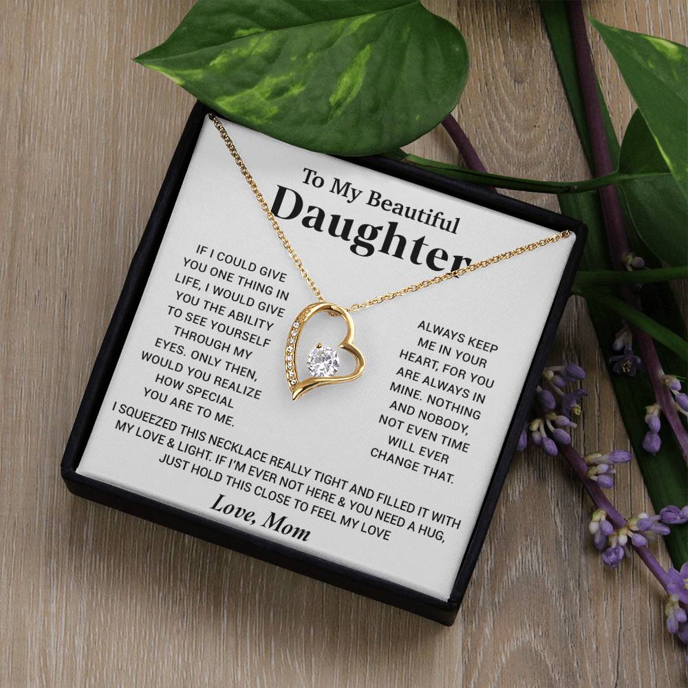 To My Beautiful Daughter Necklace, Gift for Daughter From Mom, Birthday Gift for Daughter
