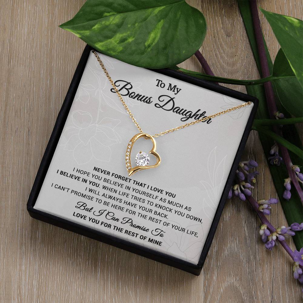 To My Bonus Daughter Necklace, Step Daughter Gift From Stepdad, Stepmom