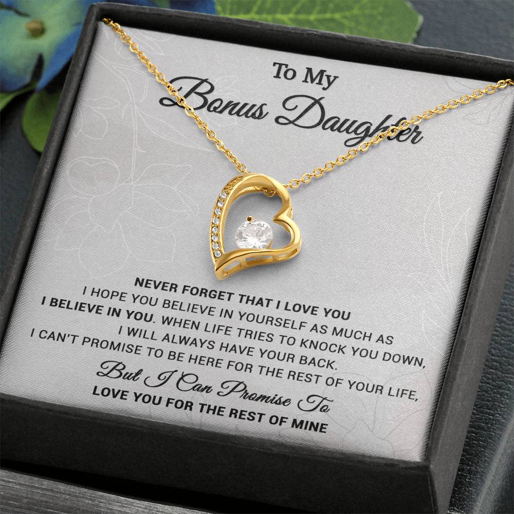To My Bonus Daughter Necklace, Step Daughter Gift From Stepdad, Stepmom