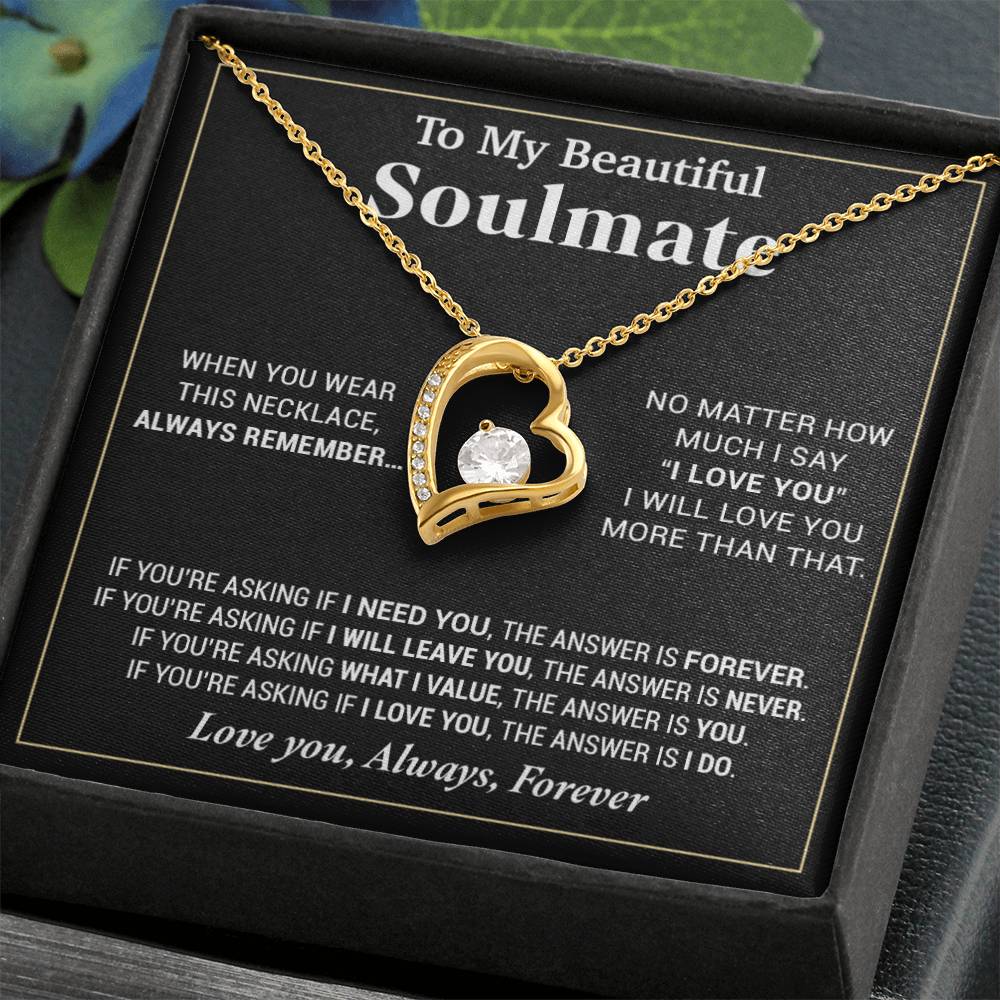 To My Beautiful Soulmate Necklace, Gifts For Girlfriend, Necklace For Girlfriend, Girlfriend Birthday Gift, Gift For Her