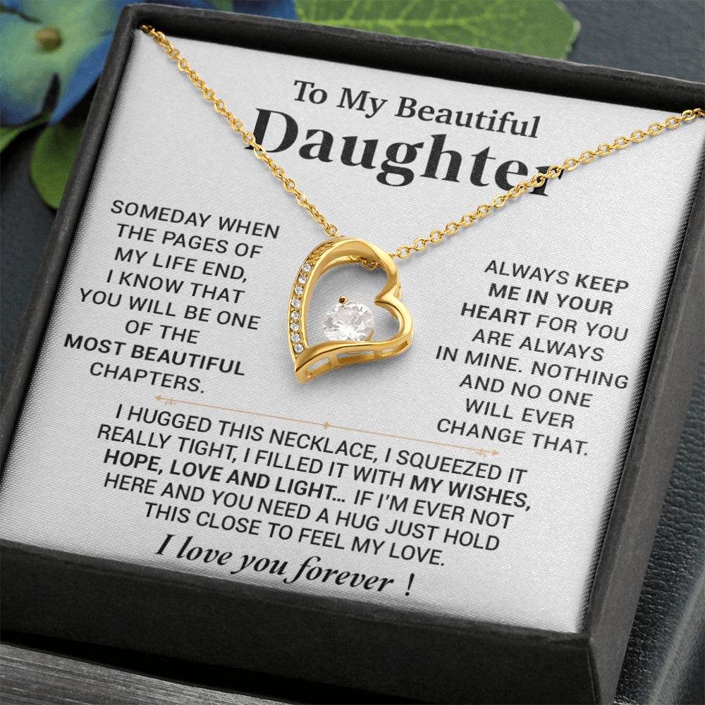To My Beautiful Daughter Necklace, Gift for Daughter, Birthday Gift for Daughter