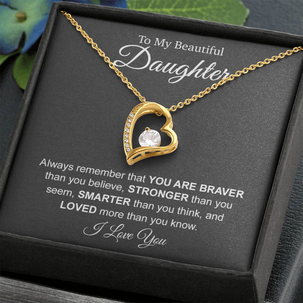 To My Beautiful Daughter Necklace, Necklace Gift for Daughter, Christmas Gift