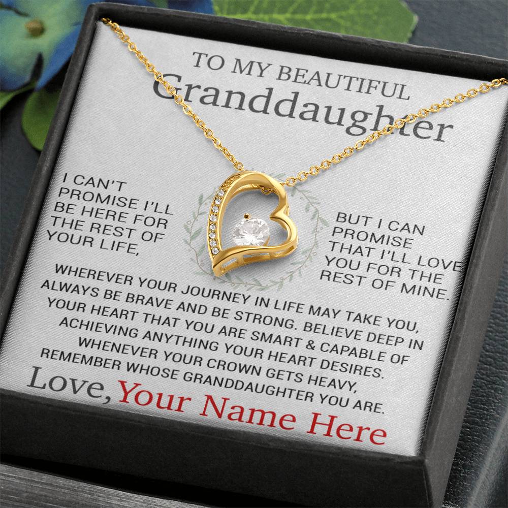 Custom To My Granddaughter Necklace, Birthday Gift For Granddaughter, Grandpa