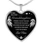 To My Beloved Granddaughter Love Grandma Heart Necklace Gift For Granddaughter