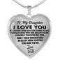 Father & Daughter Necklace - I Love You Daughter Heart Necklace