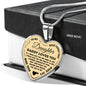 Silver Heart Pendant for Daughter - Daddy Loves You -Necklace for Teen Girl